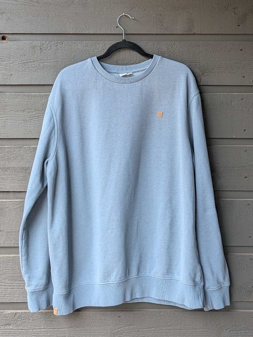 10Tree Men's Light Teal Blue Crewneck Sweatshirt Size XL Organic Cotton Blend
